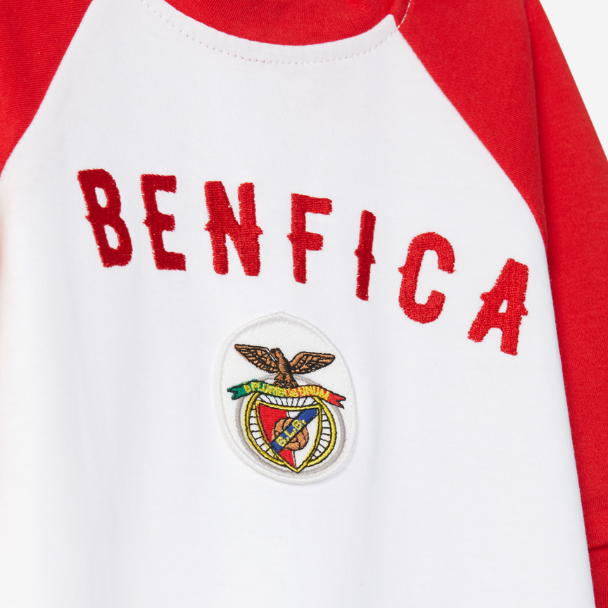 White and Red Babygrow with Retro Emblem