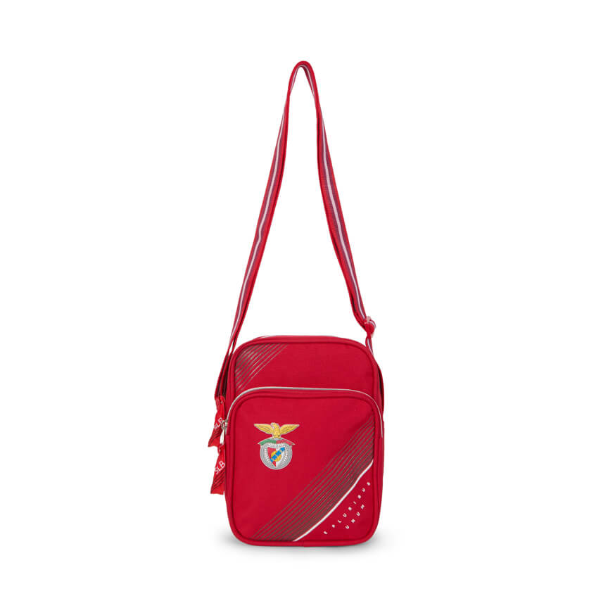 E Pluribus Unum Red Shoulder Bag with the SLB Emblem