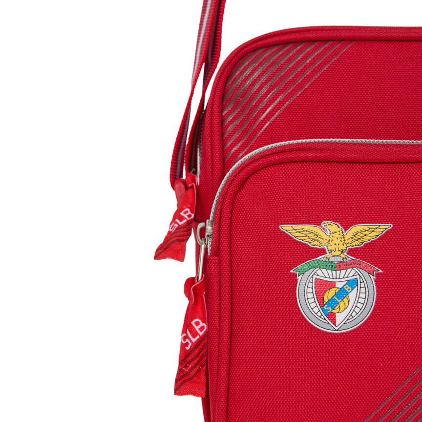 E Pluribus Unum Red Shoulder Bag with the SLB Emblem