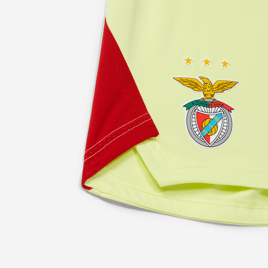 SL Benfica 2025-2026 Yellow Goalkeeper Shorts for Kids