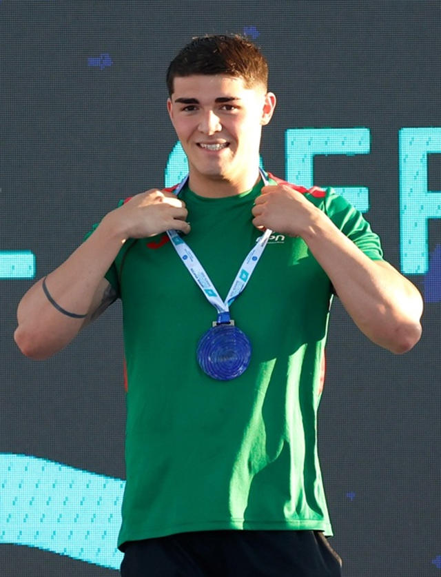 Diogo Ribeiro on the top step of the podium