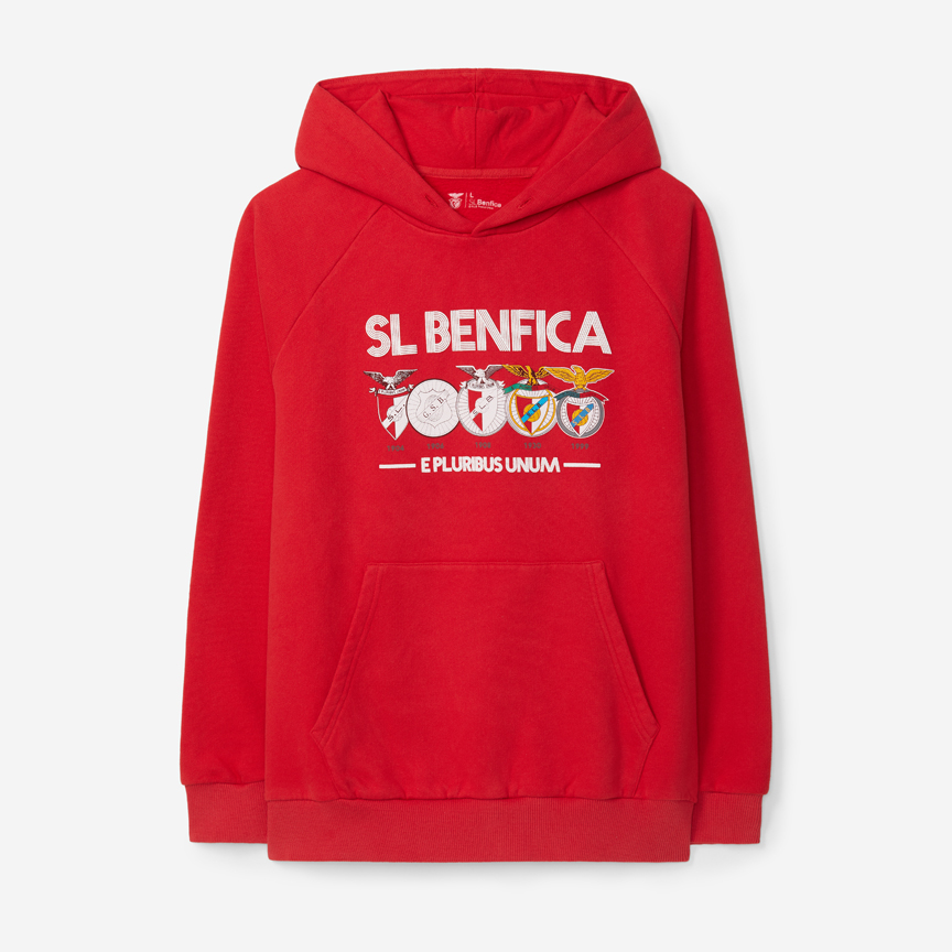 Red Hoodie with SL Benfica Emblem Evolution